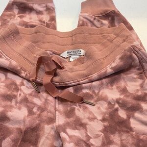 Athleta Rose Tie-Dye Sweatpants rose colored size medium cuffed